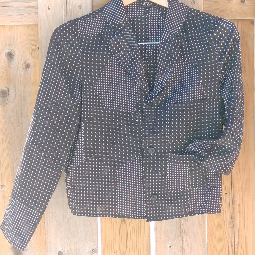 KATE SPADE SATURDAY Star Print Silk Blouse Women's Small Let Loose!